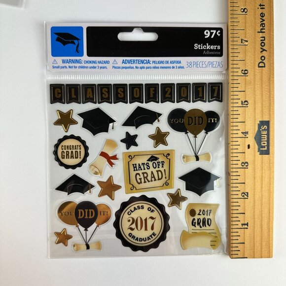Graduation Stickers - Class Of 2017 & 2018 Bundle Lot Metallic - Picture 2 of 4